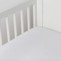 Madera Luxe Crib Sheet from Bella Notte Linens in the color White.