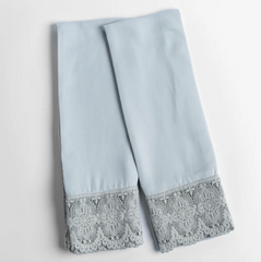 Madera Luxe Pillowcase with Donella Lace from Bella Notte Linens in the color Cloud.