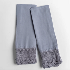 Madera Luxe Pillowcase with Donella Lace from Bella Notte Linens in the color French Lavender.