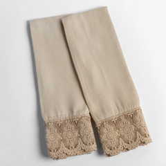 Madera Luxe Pillowcase with Donella Lace from Bella Notte Linens in the color Honeycomb.