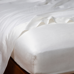 Seraphina Fitted Sheet from Bella Notte Linens in the color White.