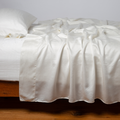 Seraphina Fitted Sheet from Bella Notte Linens in the color Winter White.