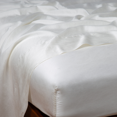 Seraphina Flat Sheet from Bella Notte Linens in the color Winter White.