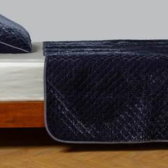 Silk Velvet Quilted Coverlet from Bella Notte Linens in the color French Lavender.