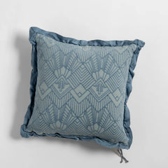 Trettino 18x18 Throw Pillow from Bella Notte Linens in the color Tahoe Blue.
