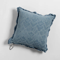 Trettino 24x24 Throw Pillow from Bella Notte Linens in the color Tahoe Blue.