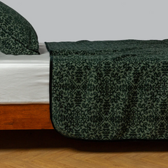 Vienna Coverlet from Bella Notte Linens in the color Juniper.