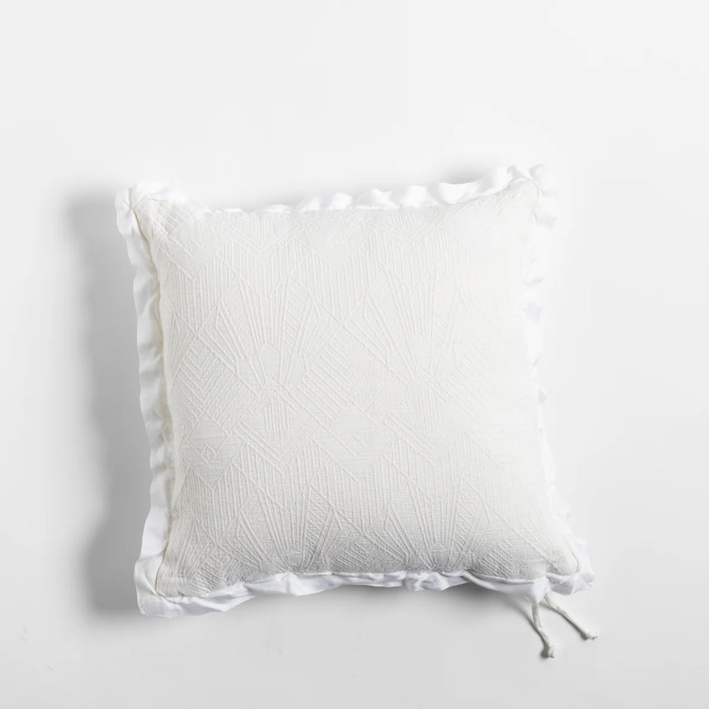 Trettino 18x18 Throw Pillow from Bella Notte Linens in the color Winter White.