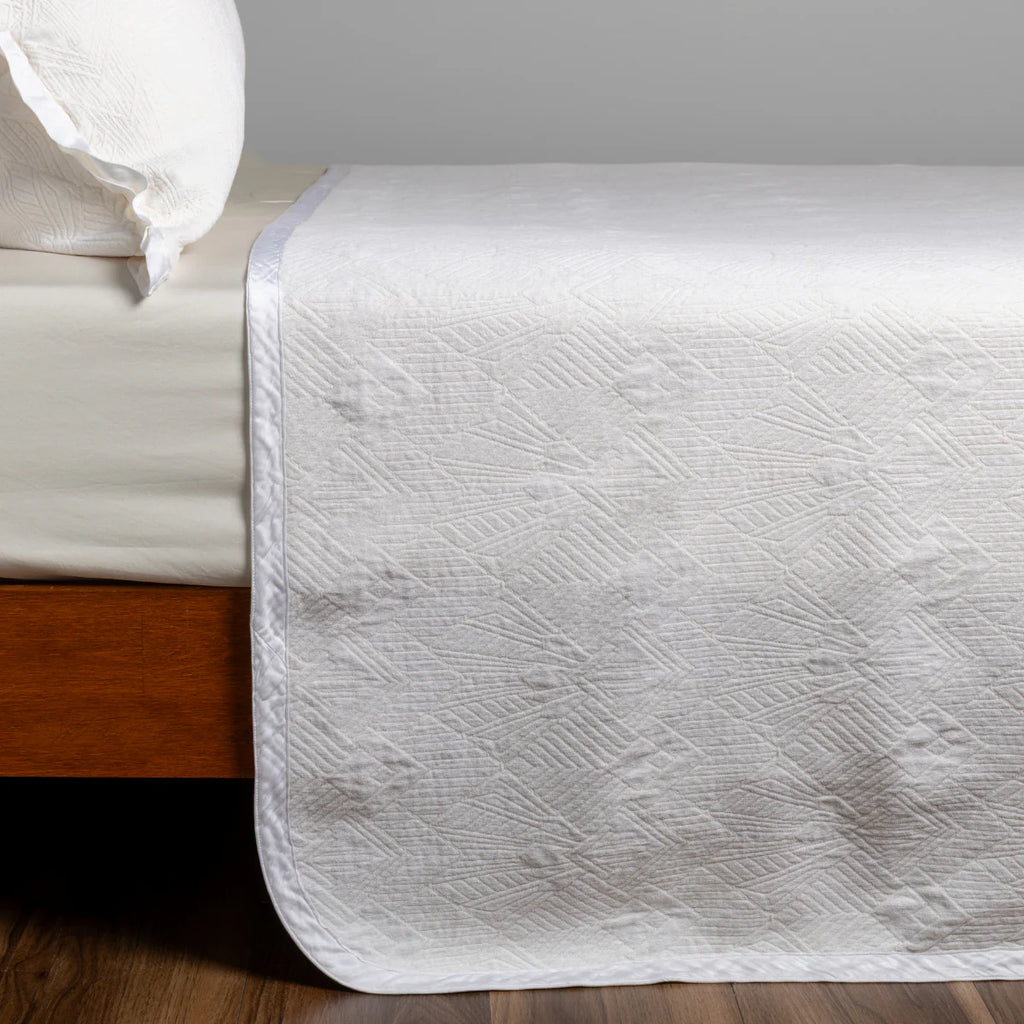 Trettino Bedspread from Bella Notte Linens in the color Winter White.