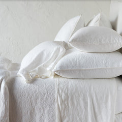 Adele Euro Sham from Bella Notte Linens in the color Winter White.