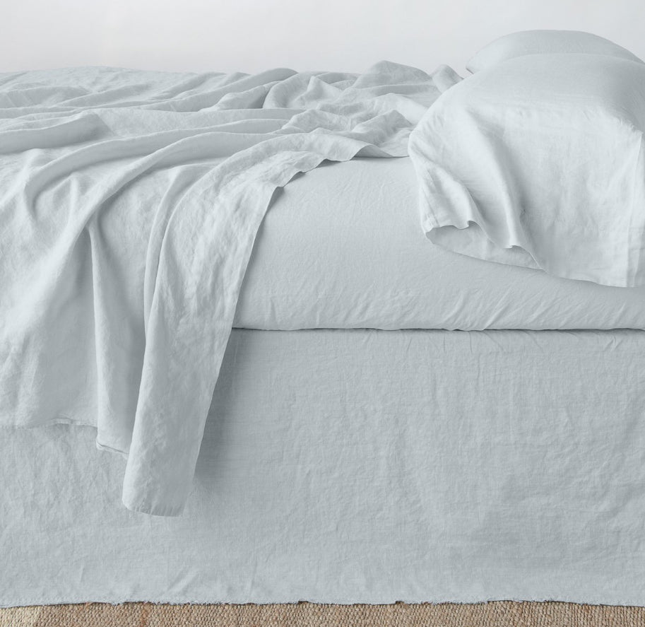 Austin Queen Bed Skirt from Bella Notte Linens in the color Cloud.