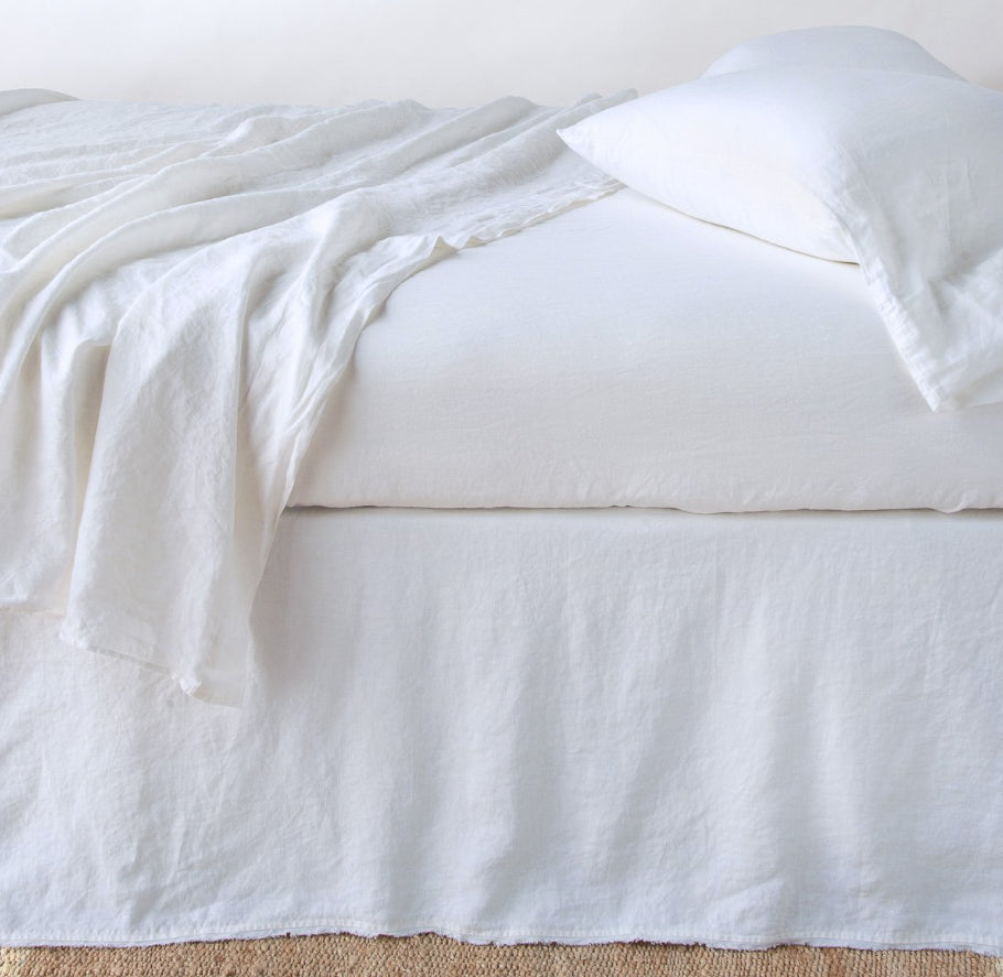 Austin King Bed Skirt from Bella Notte Linens in the color White.