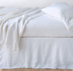 Austin Queen Bed Skirt from Bella Notte Linens in the color White.