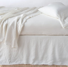 Austin Queen Bed Skirt from Bella Notte Linens in the color Winter White.