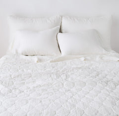 Austin Queen Coverlet from Bella Notte Linens in the color Winter White.