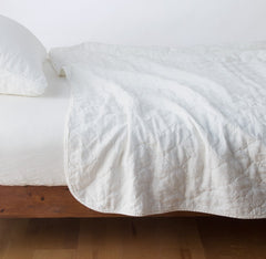 Austin Queen Coverlet from Bella Notte Linens in the color Winter White.