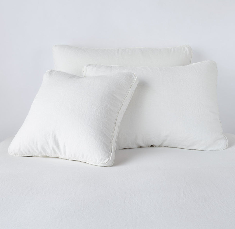 Austin Deluxe Shams from Bella Notte Linens in the color Winter White.