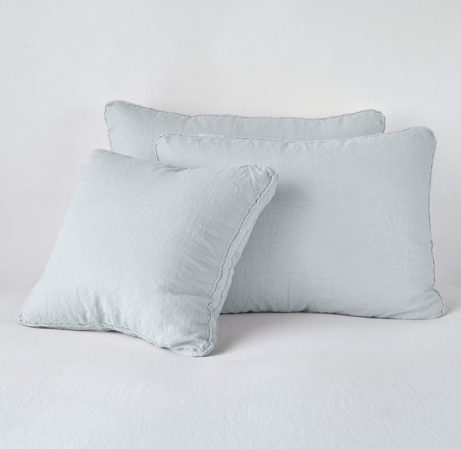 Austin Deluxe Shams from Bella Notte Linens in the color Cloud.
