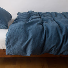 Austin Duvet from Bella Notte Linens in the color Midnight.