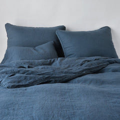 Austin Duvet from Bella Notte Linens in the color Midnight.