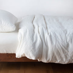 Austin Duvet from Bella Notte Linens in the color Winter White.