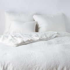 Austin Duvet from Bella Notte Linens in the color Winter White.