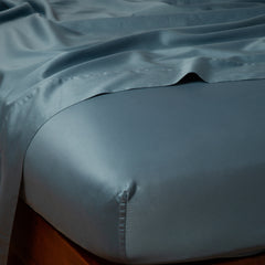 Bria Fitted Sheet in Cenote from Bella Notte Linens.