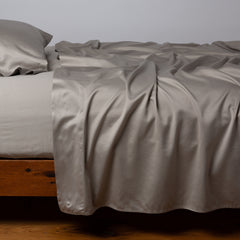 Bria Fitted Sheet in Fog from Bella Notte Linens.