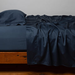 Bria Fitted Sheet in Midnight from Bella Notte Linens.