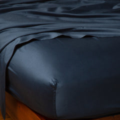 Bria Fitted Sheet in Midnight from Bella Notte Linens.