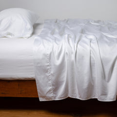 Bria Fitted Sheet in White from Bella Notte Linens.