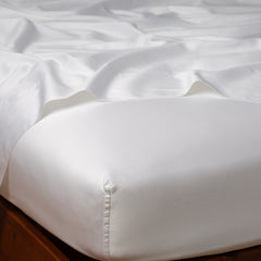 Bria Fitted Sheet in White from Bella Notte Linens.