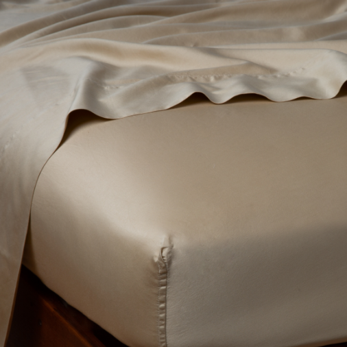 Bria King Fitted Sheet from Bella Notte Linens in the color Honeycomb.