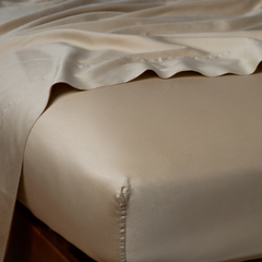 Bria King Fitted Sheet from Bella Notte Linens in the color Honeycomb.