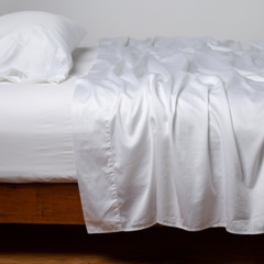Bria King Fitted Sheet from Bella Notte Linens in the color White.