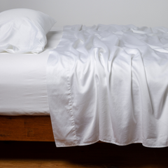 Bria Queen Fitted Sheet from Bella Notte Linens in the color White.