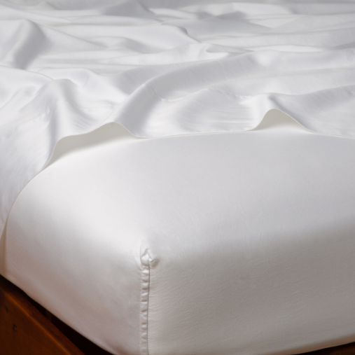Bria Queen Fitted Sheet from Bella Notte Linens in the color White.
