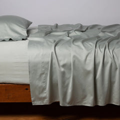 Bria Flat Sheet in Eucalyptus from Bella Notte Linens.