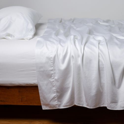 Bria King Flat Sheet from Bella Notte Linens in White.