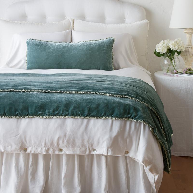 Carmen Bed End Blanket from Bella Notte Linens in the color Eucalyptus. 