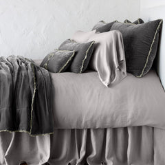 Carmen Deluxe Sham from Bella Notte Linens in the color Fog. 