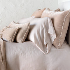 Carmen Deluxe Shams from Bella Notte Linens in the color Pearl. 