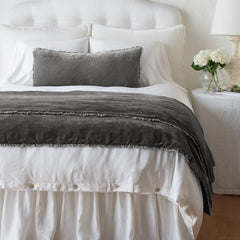 Carmen Throw Blanket from Bella Notte Linens in the color Fog.