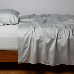 Bria Flat Sheet in Cloud from Bella Notte Linens.
