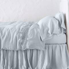 Queen Frida Flat Sheet in Cloud from Bella Notte Linens