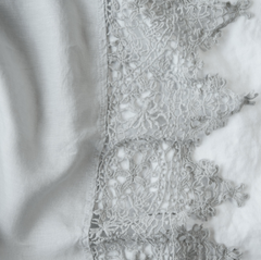 Queen Frida Flat Sheet in Cloud from Bella Notte Linens