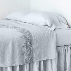 Queen Frida Flat Sheet in Cloud from Bella Notte Linens