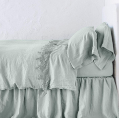 Queen Frida Flat Sheet in Eucalyptus from Bella Notte Linens