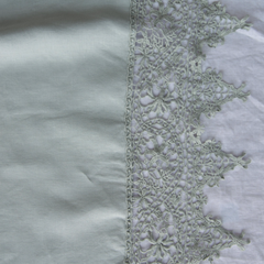 Queen Frida Flat Sheet in Eucalyptus from Bella Notte Linens