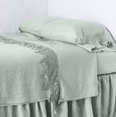 Frida Flat Sheet - Eucalyptus - Queen